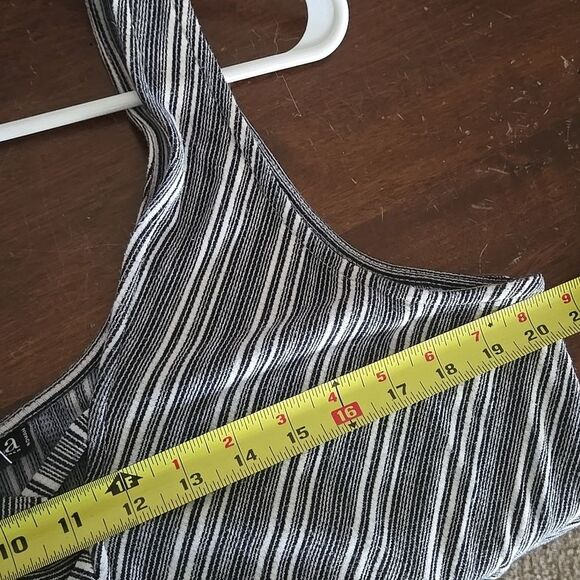 a.n.a Navy Deep Blue White Striped Cropped Jumpsuit 0x Pockets Sleeveless Plus - Picture 13 of 16